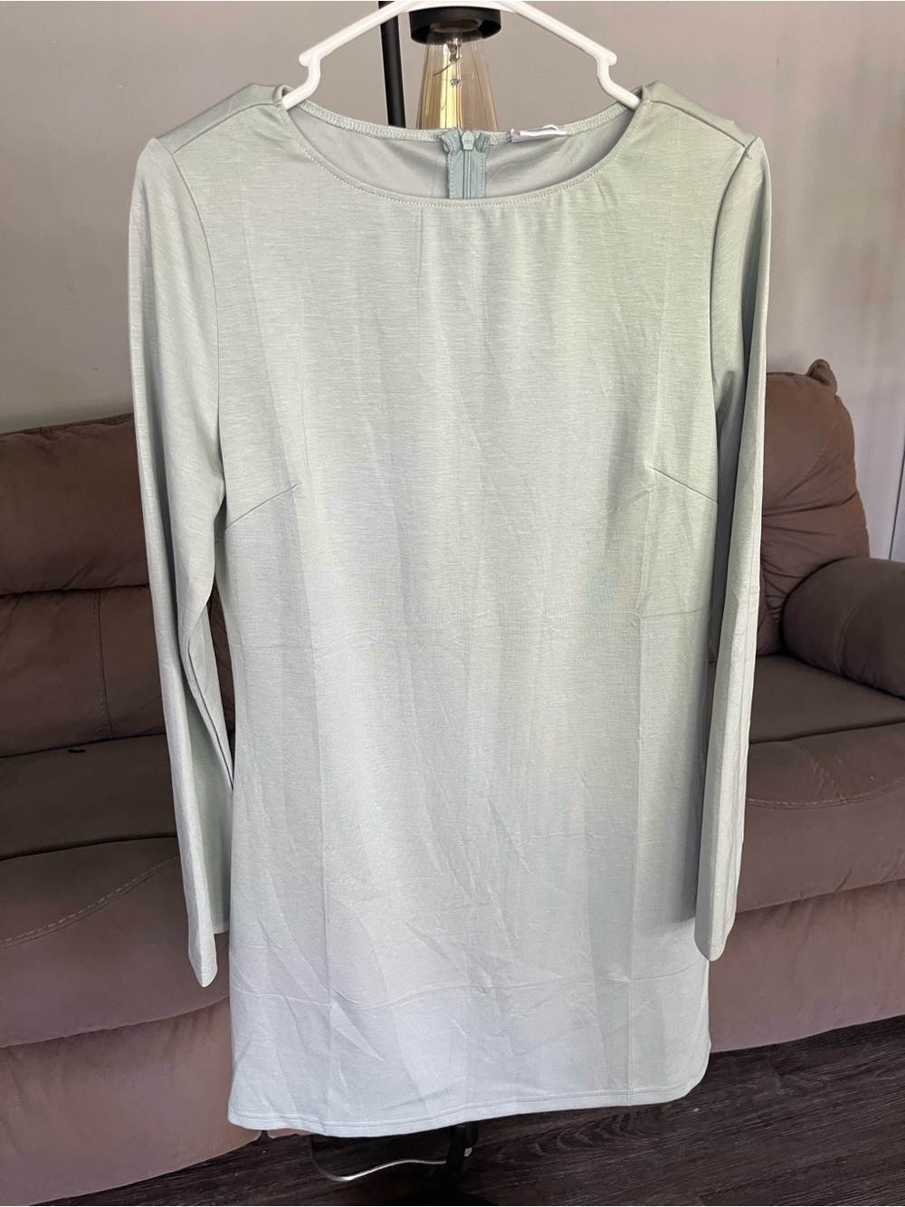 wiholl Women's Long Sleeve dress in Light Sage